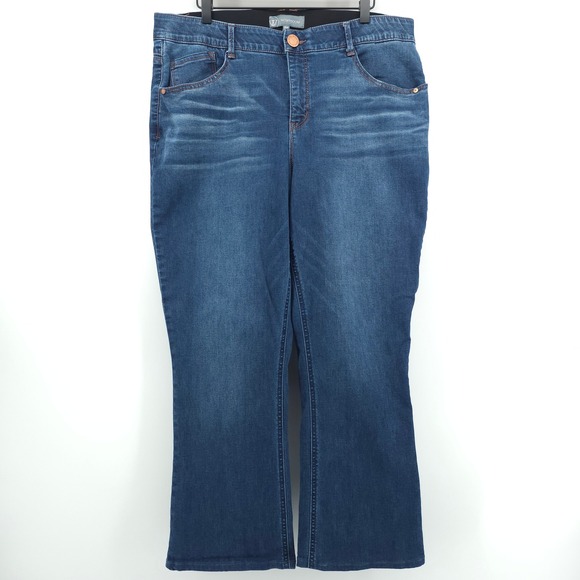 Wit & Wisdom Denim - Wit & Wisdom Ab-solution Women Jeans 18W Blue Bootcut L1X111KG Dark Wash